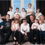 Elon musk with his 11 children in his new mansion