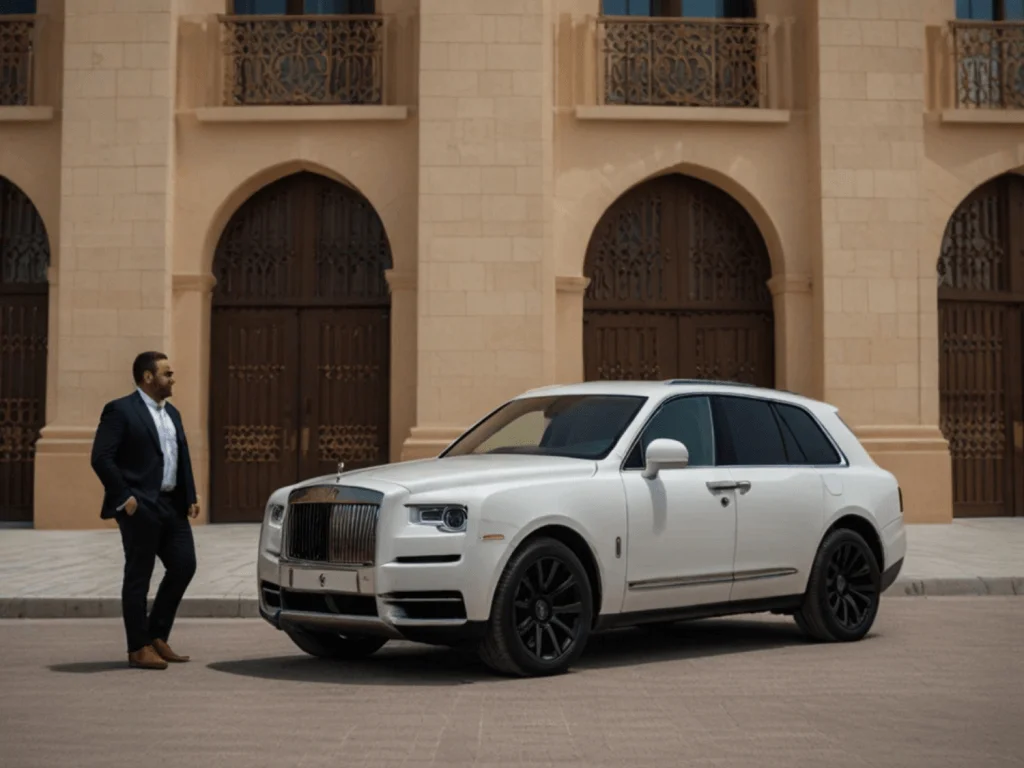 Rolls Royce car with owner