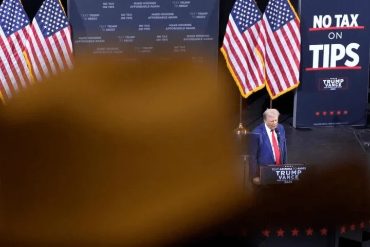 President Donald Trump speaks during a campaign event