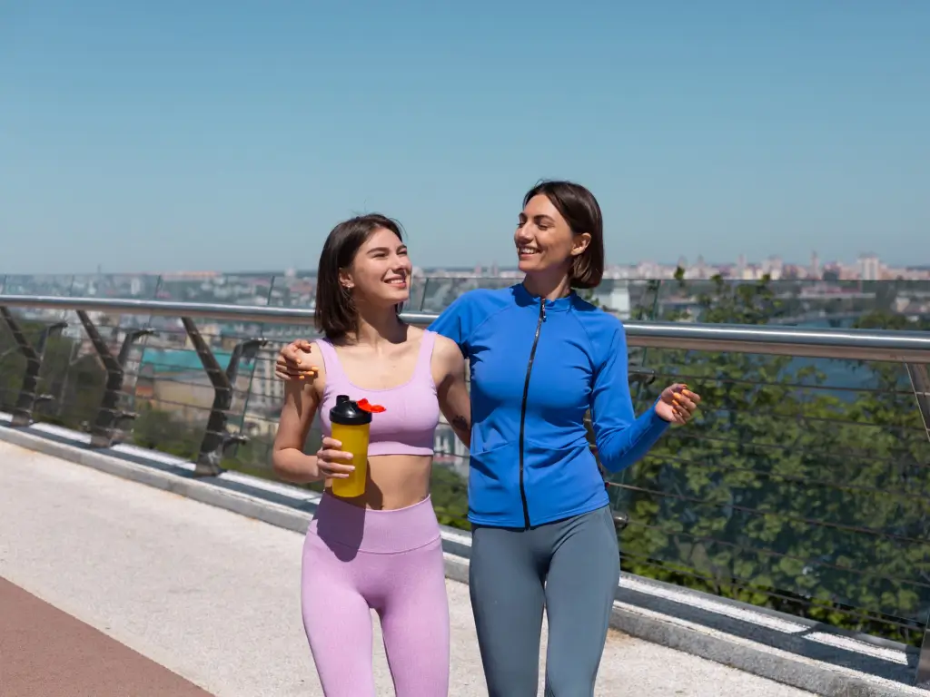 Two girl on morning walk