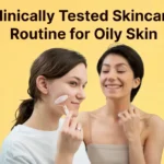 Two girls apply clinically tested skincare routines for oily skin.