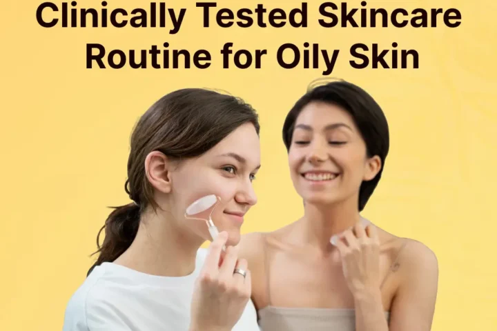 Two girls apply clinically tested skincare routines for oily skin.