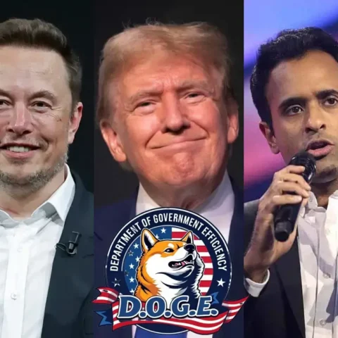 Elon Musk, Vivek Ramaswamy and trump use DOGE