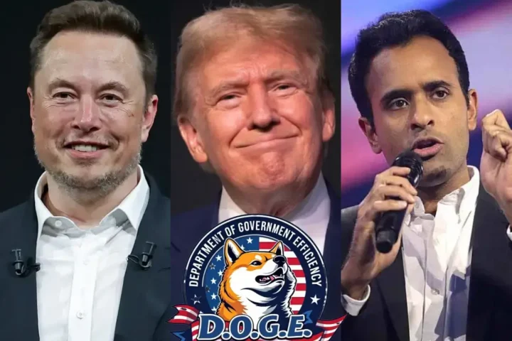 Elon Musk, Vivek Ramaswamy and trump use DOGE