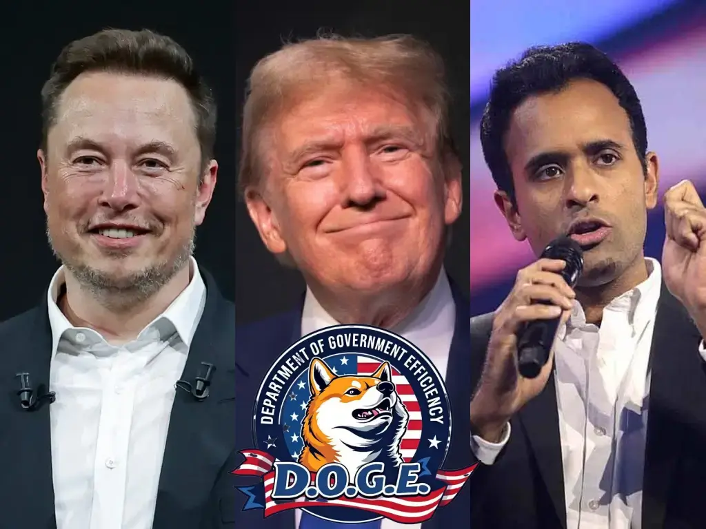 Elon Musk, Vivek Ramaswamy and trump use DOGE