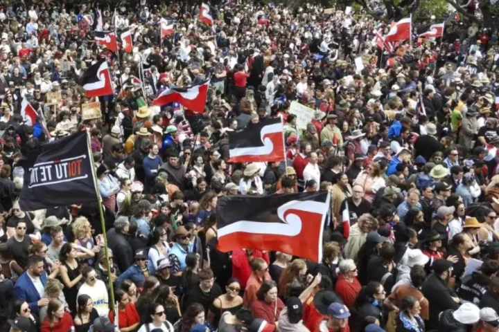 Tens of thousands people protest Māori rights bill to change Indigenous rights.