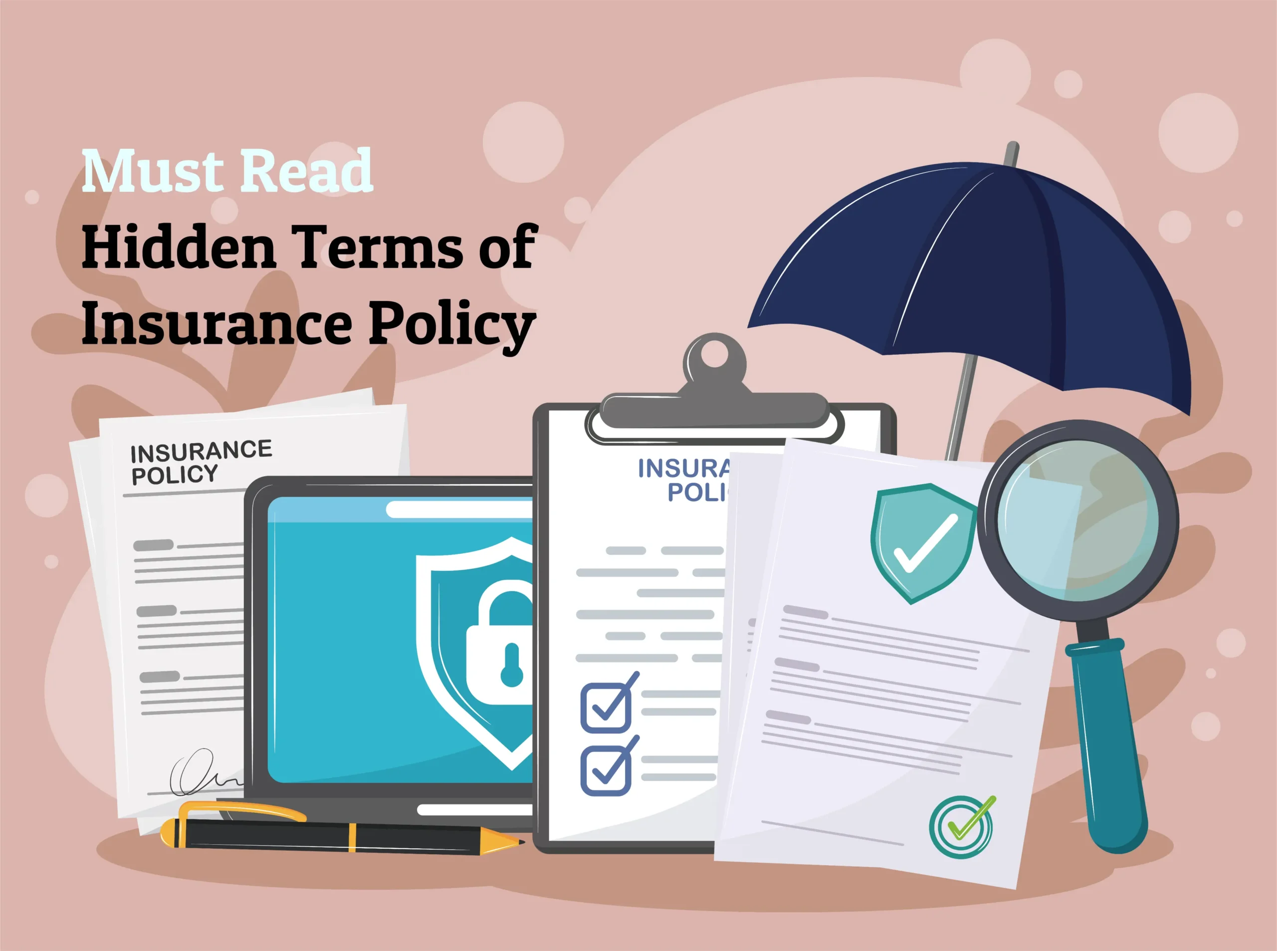 paper of policy showing hidden terms of insurance policy